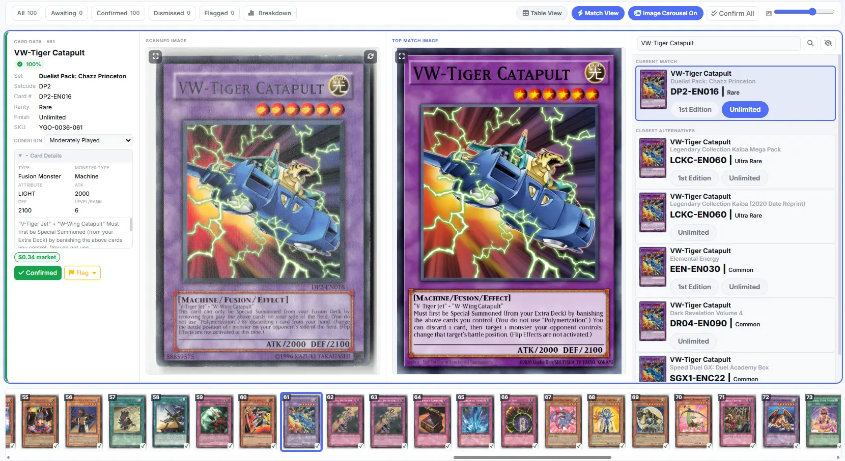 A scanned Yu-Gi-Oh! card identified with its set, card number, rarity, and finish.